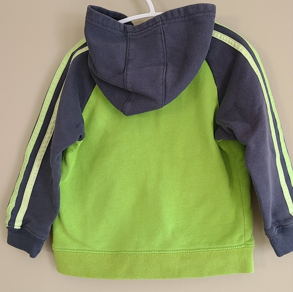 ADIDAS lime green and grey zip up hoodie - Picture 2 of 3